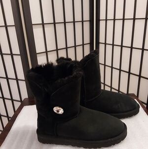 UGG Black Fur-Lined Winter Boots